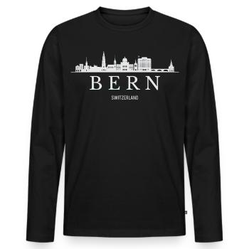 Berner Skyline, Bern Schweiz - Männer Premium Bio Langarmshirt - Schwarz - Vorne - Nico (187cm)