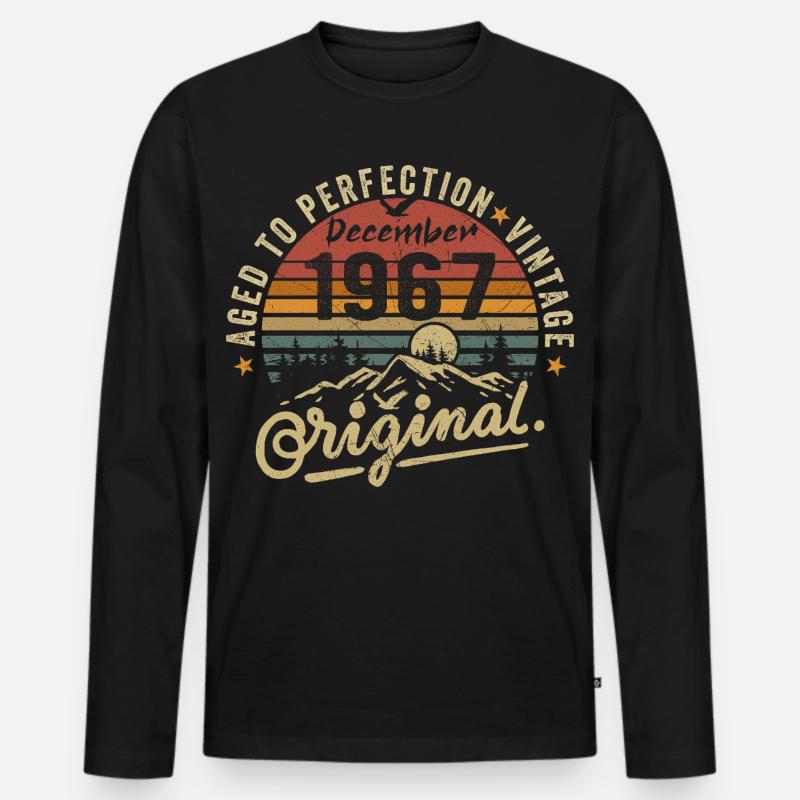Legenden wurden im Dezember 1967 - Männer Premium Bio Langarmshirt - Schwarz