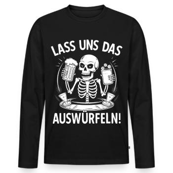 Lass Uns Das Auswürfeln - Sklett Schocken Knobeln - Männer Premium Bio Langarmshirt - Schwarz - Vorne - Nico (187cm)
