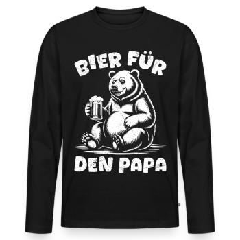 Beer drinkers BEER FOR DAD Fathers Funny - Men's Premium Organic Long Sleeve Shirt - black - Front - Nico (187cm)