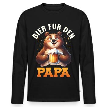 Future papa BIÈRE POUR PAPA Drôle - T-shirt manches longues Premium bio Homme - noir - Devant - Nico (187cm)