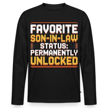 Schwiegermutter Retro Lustiger Schwiegervater - Männer Premium Bio Langarmshirt - Schwarz - Vorne - Nico (187cm)