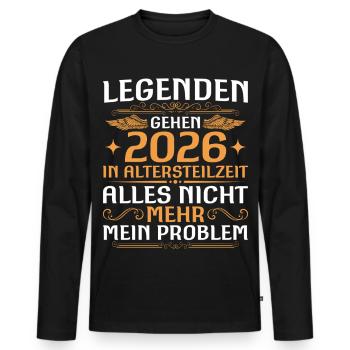 Partial retirement 2025 work colleague in early retirement - Men's Premium Organic Long Sleeve Shirt - black - Front - Nico (187cm)
