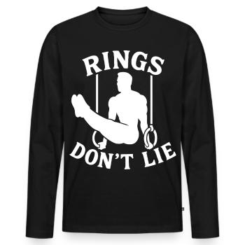 Les anneaux ne mentent pas Gymnastique suédoise Fitness Gym Training - T-shirt manches longues Premium bio Homme - noir - Devant - Nico (187cm)