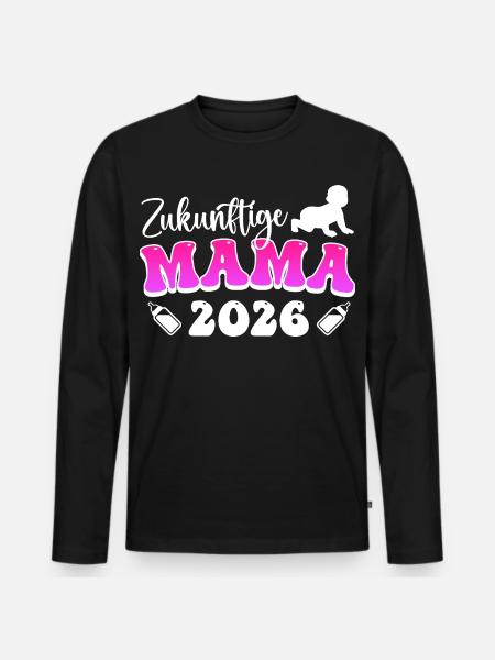 FUTURE MOM 2026 Soon Mom Funny - Men's Premium Organic Long Sleeve Shirt - black