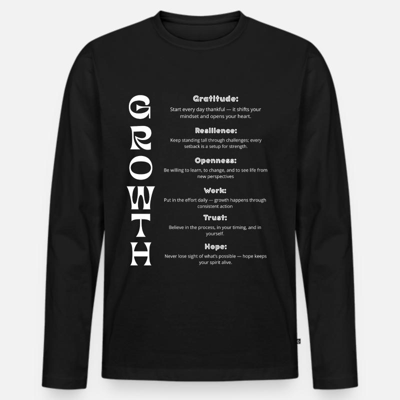 Wachstumsentwicklung - Männer Premium Bio Langarmshirt - Schwarz