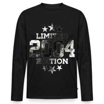 LIMITED EDITION 2004 22ND BIRTHDAY - Men's Premium Organic Long Sleeve Shirt - black - Front - Nico (187cm)
