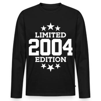 LIMITED EDITION 2004 22ND BIRTHDAY - Men's Premium Organic Long Sleeve Shirt - black - Front - Nico (187cm)