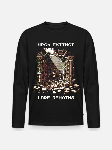 NPCs gone, lore stays | Post-apocalyptic - Men's Premium Organic Long Sleeve Shirt - black