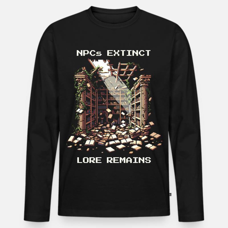 Les PNJ disparus, l’histoire reste | Post-apocalyptique - T-shirt manches longues Premium bio Homme - noir