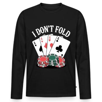 Fold Poker Karten - Männer Premium Bio Langarmshirt - Schwarz - Vorne - Nico (187cm)
