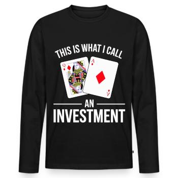 Blackjack Saying Design - Men's Premium Organic Long Sleeve Shirt - black - Front - Nico (187cm)
