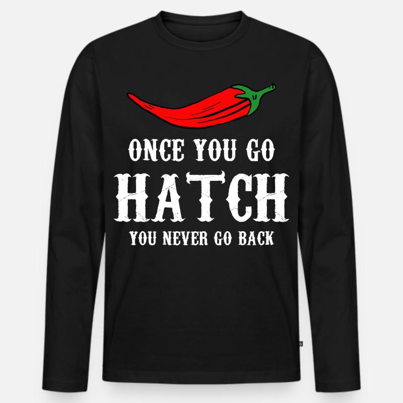 Hatch Chili Bold Typography - Männer Premium Bio Langarmshirt - Schwarz