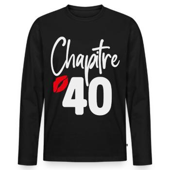 Chapter 40 Birthday Gift Woman 40 Years - Men's Premium Organic Long Sleeve Shirt - black - Front - Nico (187cm)