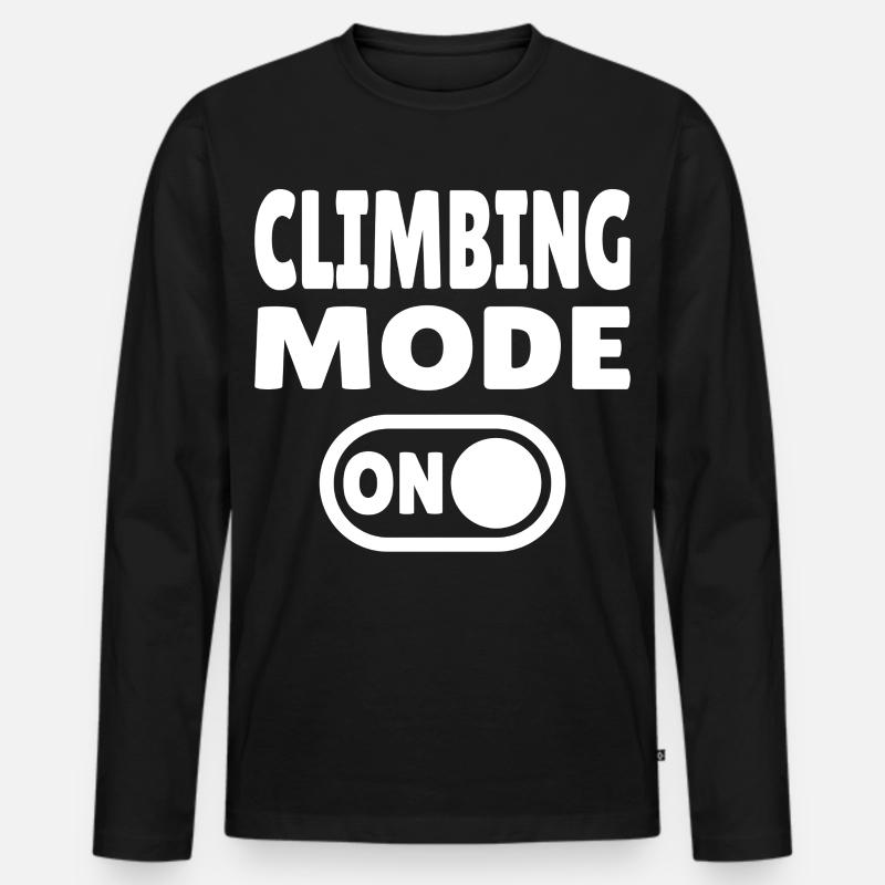 Climbing Mode ON – Boulder & Kletter Style - Männer Premium Bio Langarmshirt - Schwarz
