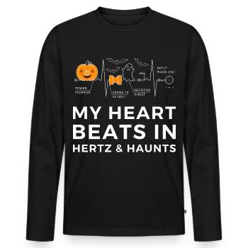 Funny Science and Engineering Halloween TShirt - Men's Premium Organic Long Sleeve Shirt - black - Front - Nico (187cm)