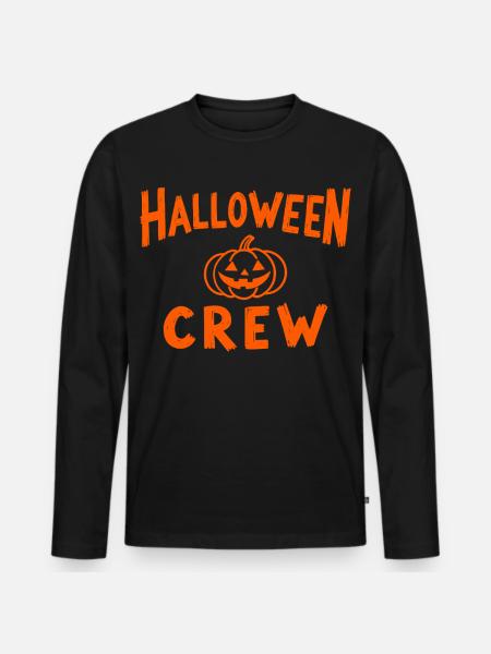 Halloween Crew Pumpkin Head Troop - Men's Premium Organic Long Sleeve Shirt - black