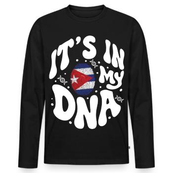 Kubanische DNA Kuba Flagge Hispanisch - Männer Premium Bio Langarmshirt - Schwarz - Vorne - Nico (187cm)
