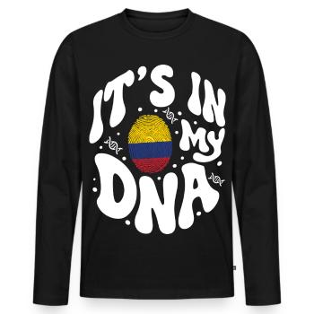 ADN colombien Colombie Drapeau hispanique - T-shirt manches longues Premium bio Homme - noir - Devant - Nico (187cm)