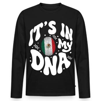 Mexican DNA Mexico Flag Hispanic - Men's Premium Organic Long Sleeve Shirt - black - Front - Nico (187cm)