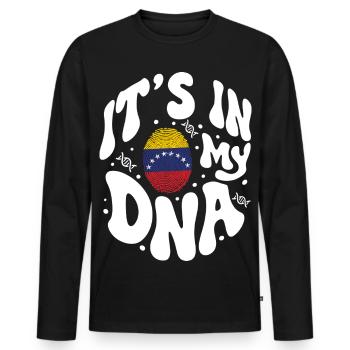 Venezolanische DNA Venezuela Flagge Hispanisch - Männer Premium Bio Langarmshirt - Schwarz - Vorne - Nico (187cm)