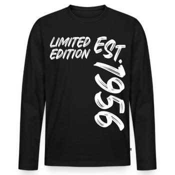 Limited Edition Est. 1956 - Männer Premium Bio Langarmshirt - Schwarz - Vorne - Nico (187cm)