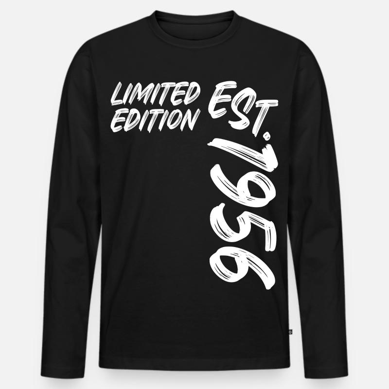 Limited Edition Est. 1956 - Männer Premium Bio Langarmshirt - Schwarz