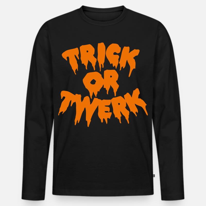 TRICK OR TWERK - Männer Premium Bio Langarmshirt - Schwarz