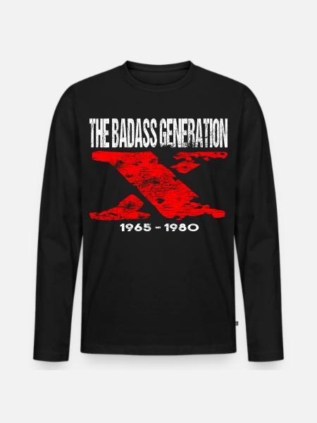 Generation X 1965 1980 Retro - Männer Premium Bio Langarmshirt - Schwarz