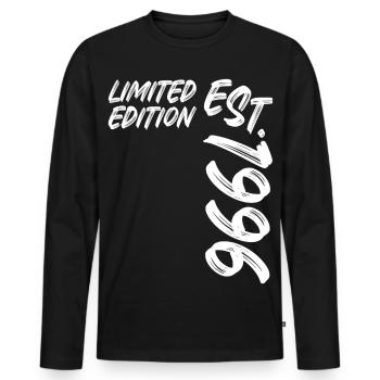 Édition limitée Est. 1996 - T-shirt manches longues Premium bio Homme - noir - Devant - Nico (187cm)