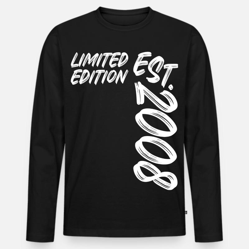 Limited Edition Est. 2008 - Männer Premium Bio Langarmshirt - Schwarz