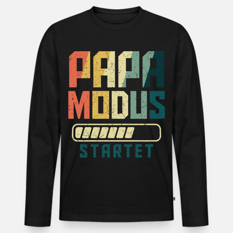 Werdender PAPA MODUS STARTET Lustiges - Männer Premium Bio Langarmshirt - Schwarz