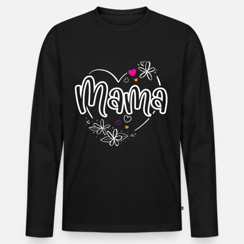 Mama - Männer Premium Bio Langarmshirt - Schwarz