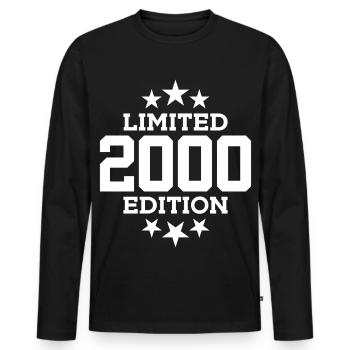 LIMITED EDITION 2000 26TH BIRTHDAY - Men's Premium Organic Long Sleeve Shirt - black - Front - Nico (187cm)