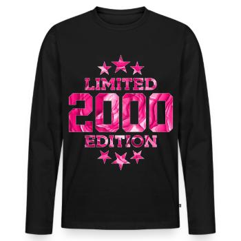 LIMITED EDITION 2000 26TH BIRTHDAY - Men's Premium Organic Long Sleeve Shirt - black - Front - Nico (187cm)
