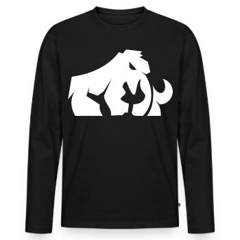 Modernes Mammut – Stylisches Eiszeit-Design - Männer Premium Bio Langarmshirt - Schwarz - Vorne - Nico (187cm)