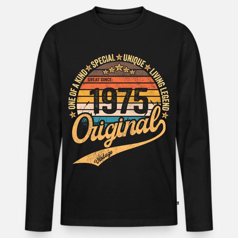 Original 1957 Retro Logo - Männer Premium Bio Langarmshirt - Schwarz