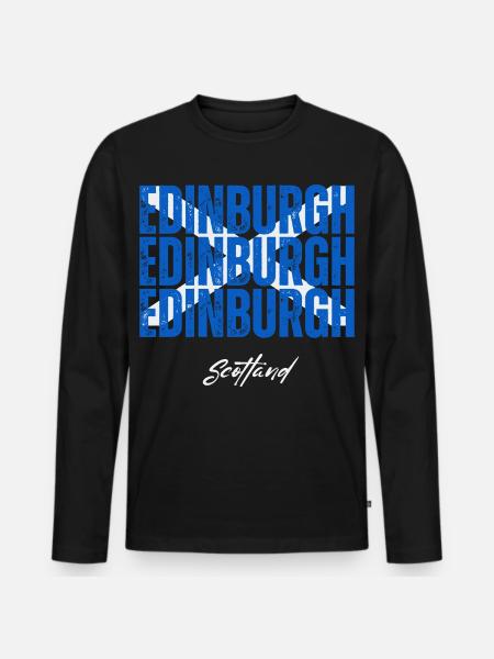 Edinburgh Scotland, Scottish pride - Men's Premium Organic Long Sleeve Shirt - black