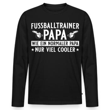Soccer Coach Dad Father's Day - Men's Premium Organic Long Sleeve Shirt - black - Front - Nico (187cm)