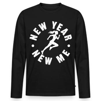Nouvel An, Nouveau Moi - T-shirt manches longues Premium bio Homme - noir - Devant - Nico (187cm)