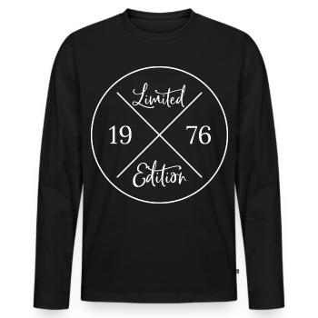 Limited edition 1976 - Geschenk 50. Geburtstag - Männer Premium Bio Langarmshirt - Schwarz - Vorne - Nico (187cm)