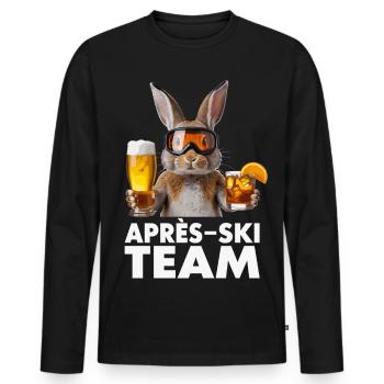 Équipe de lapins après-ski - T-shirt manches longues Premium bio Homme - noir - Devant - Nico (187cm)