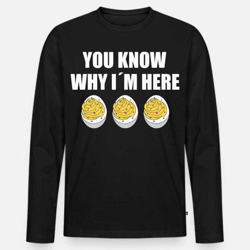 Gefüllte Eier - Männer Premium Bio Langarmshirt - Schwarz