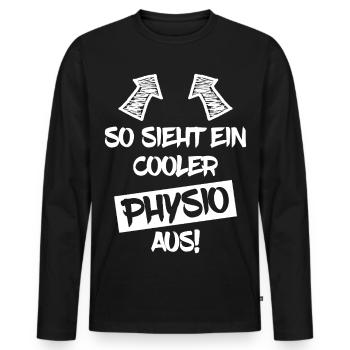 Physiothérapeute Cool Physiothérapeute Drôle de dicton - T-shirt manches longues Premium bio Homme - noir - Devant - Nico (187cm)