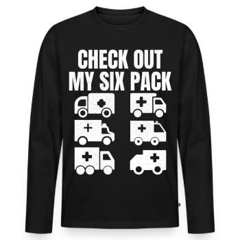 Check out my six Pack - Men's Premium Organic Long Sleeve Shirt - black - Front - Nico (187cm)