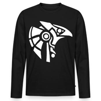 Dieu égyptien Horus (blanc) - T-shirt manches longues Premium bio Homme - noir - Devant - Nico (187cm)