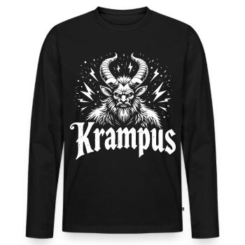 Krampus - Men's Premium Organic Long Sleeve Shirt - black - Front - Nico (187cm)