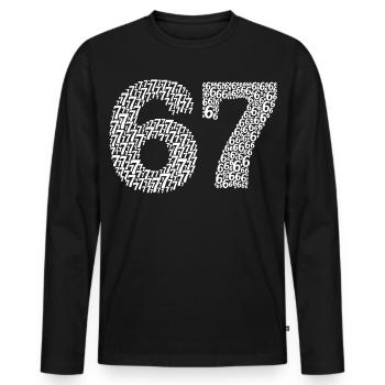 Mème Sixty Seven - T-shirt manches longues Premium bio Homme - noir - Devant - Nico (187cm)