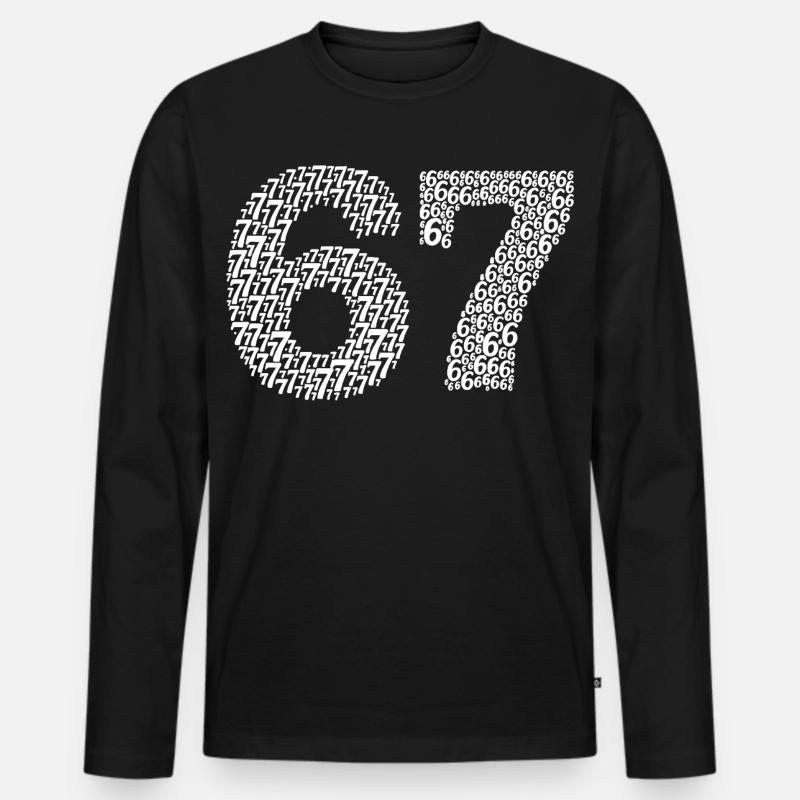 Sixty Seven meme - Männer Premium Bio Langarmshirt - Schwarz