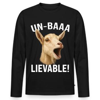 Chèvre Élevage Chèvre Éleveur de chèvres Un-Baaa-Lievable - T-shirt manches longues Premium bio Homme - noir - Devant - Nico (187cm)